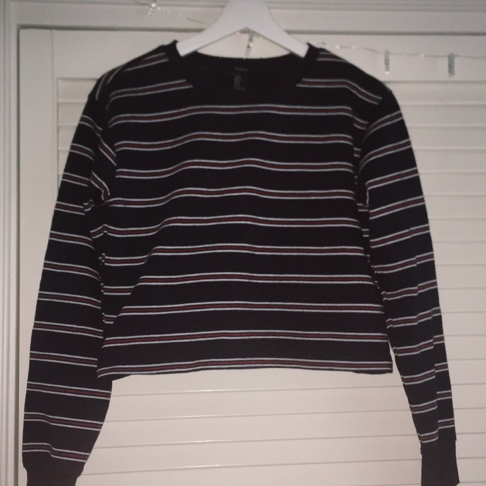 Vintage style striped crewneck